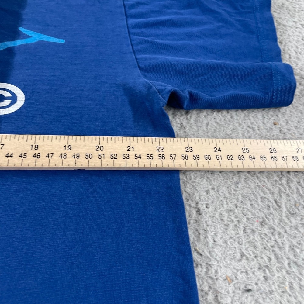 Vintage 2000s Stussy Graphic T Shirt Blue Men's L Y2K Big Logo Double Graphic * - Picture 10 of 12